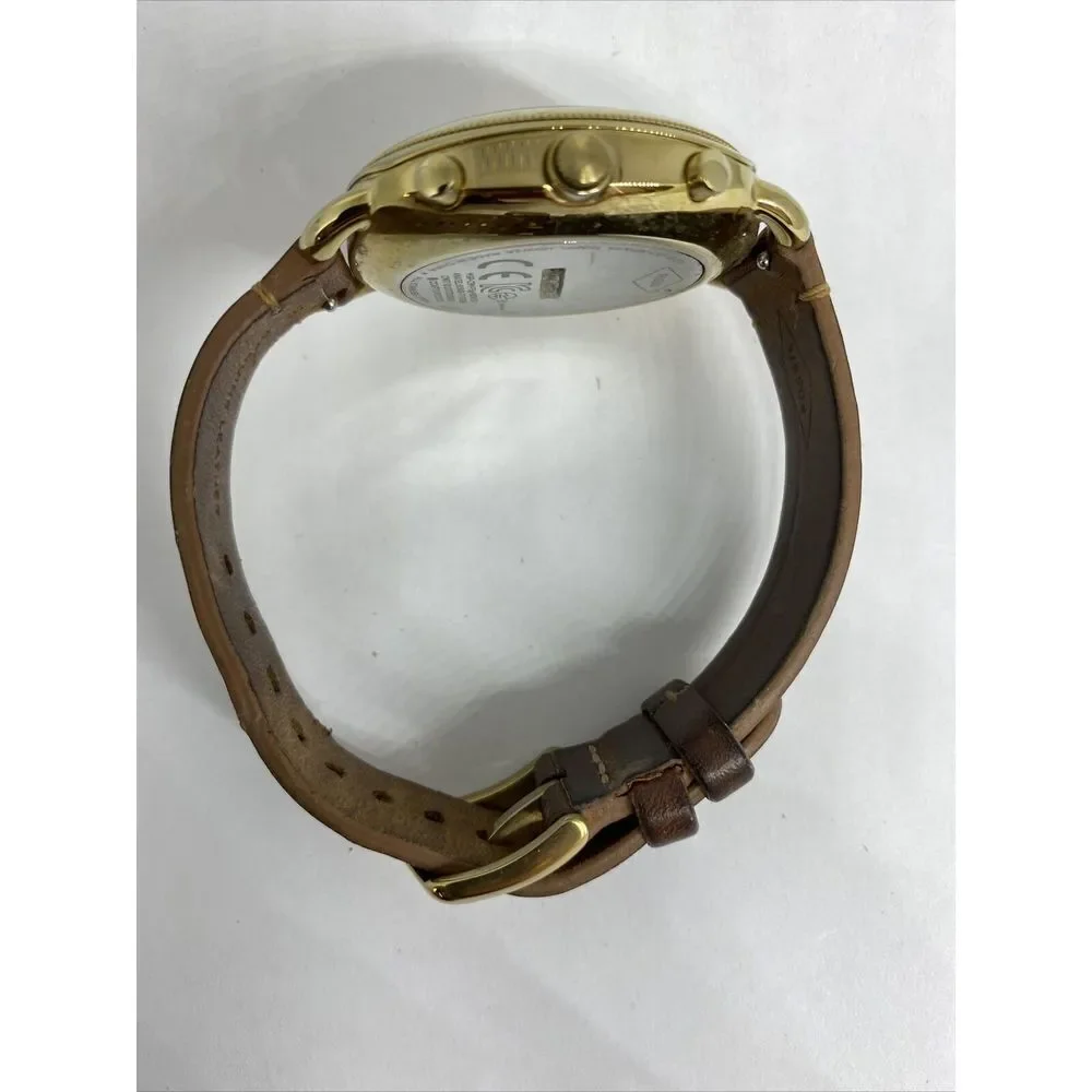 Fossil FTW1201 Women's Brown Leather Analog White Dial Hybrid Smartwatch XX730